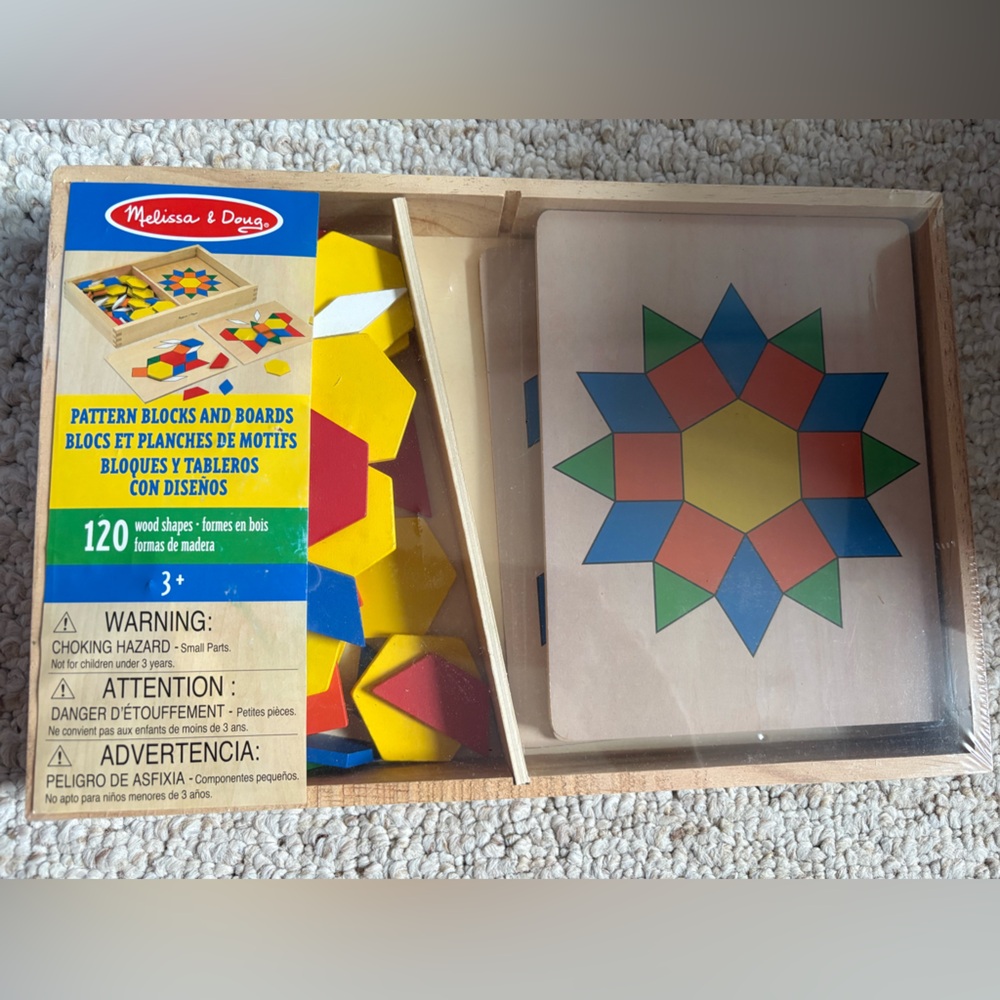 Melissa & Doug Pattern Blocks and Boards - Wooden Classic Toy